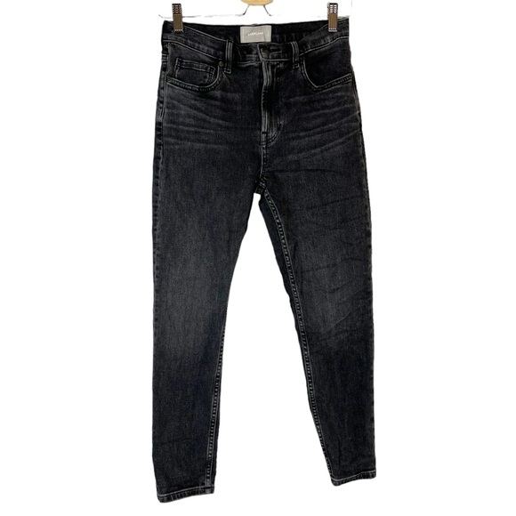EUC Everlane Black Wash High Rise Skinny Ankle Jeans - Picture 2 of 10